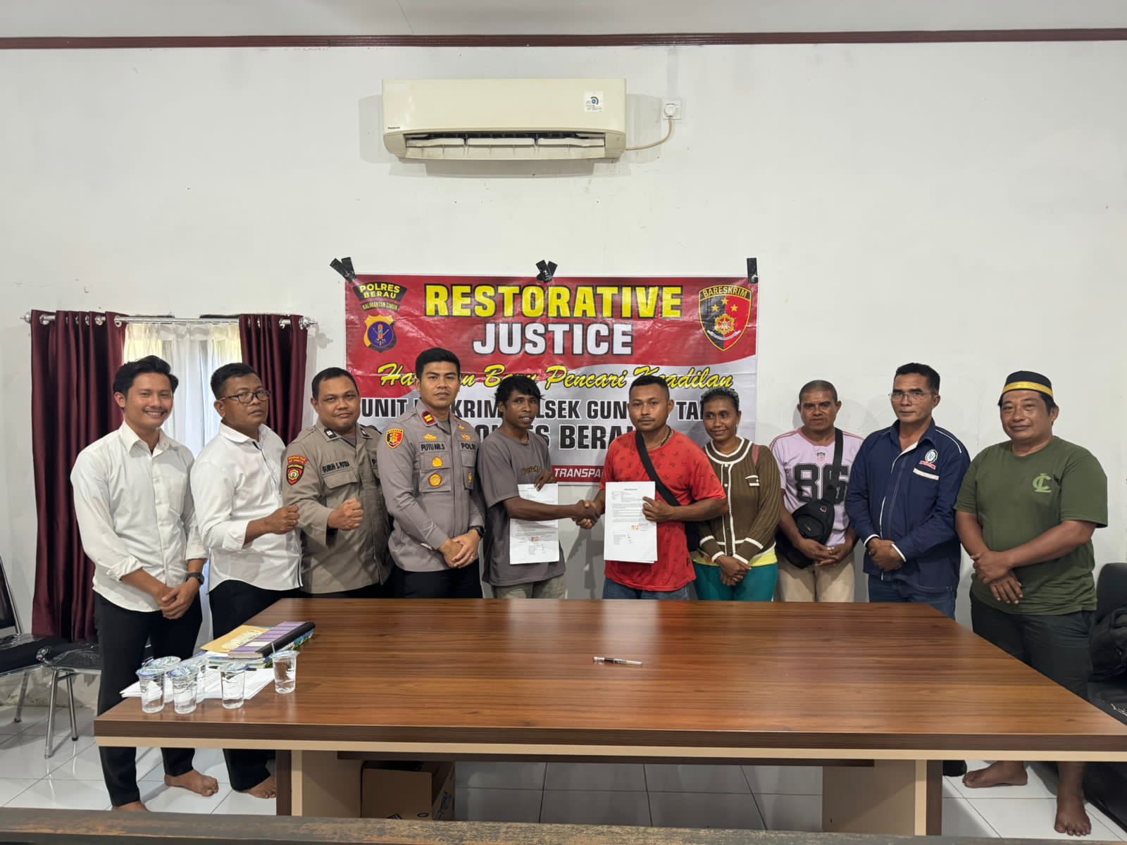 Polsek Gunung Tabur Selesaikan Kasus Penganiayaan Melalui Restorative Justice