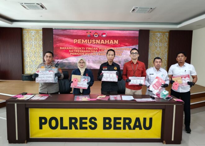 Delapan Kasus Narkoba Terungkap, 13 Tersangka Diamankan di Berau