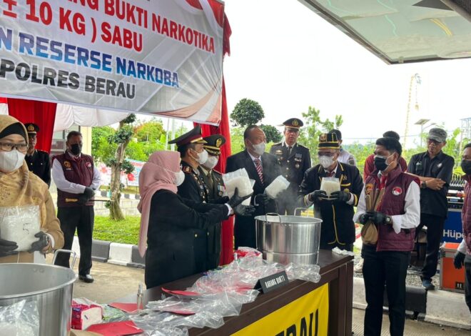 Kapolres dan Forkopimda “Blender” Sabu 10 Kg, Bupati Beri Apresiasi Kinerja Polres Berau Berantas Narkoba
