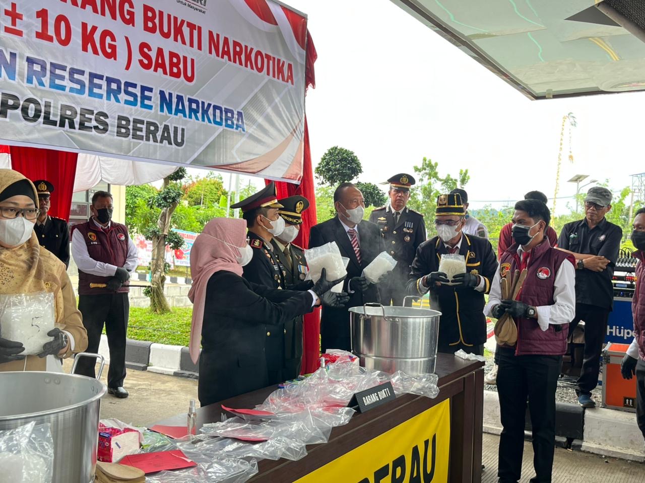 Kapolres dan Forkopimda “Blender” Sabu 10 Kg, Bupati Beri Apresiasi Kinerja Polres Berau Berantas Narkoba